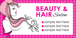 Pink Hair Silhouette Beauty Salon Banner