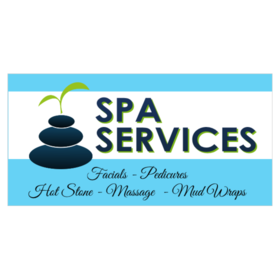 Spa Services Banner With Massage Stone Design