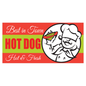 Chef Design Hot Dog Banner