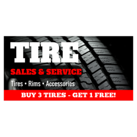 Buy 3 Get 1 Tire Free Banner