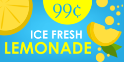 Fresh With Ice Lemon with Price Lemonade Stand Banner