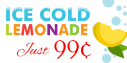 Multi Color Ice Cold Lemonade Stand Banner