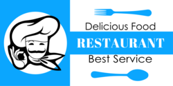 Delicious Food With Best Service Banner