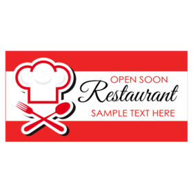 Chef Hat with Fork and Knife Restaurant Banner