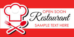 Chef Hat with Fork and Knife Restaurant Banner