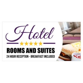 Hotel Rooms and Suites 24 Hour Reception Banner