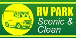 Greed and Yellow RV Park Scenic and Clean Banner