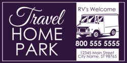 RVs Welcome Travel Home Park Banner