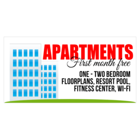 First Month Free Apartment Signs for Rent Apartment Banners