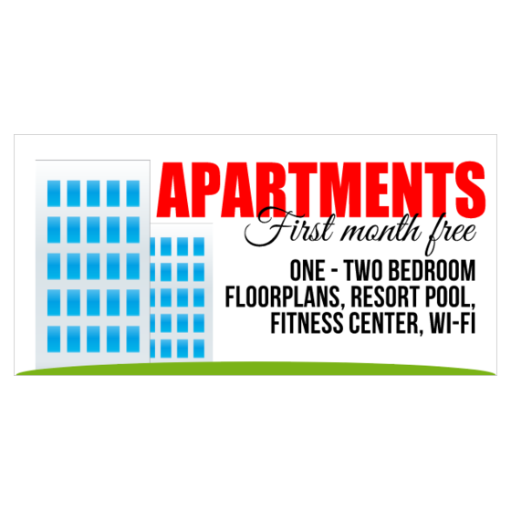 First Month Free Apartment Signs for Rent Apartment Banners
