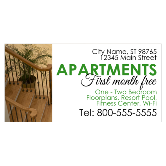 First Month Free Apartment Signs for Rent Apartment Banners