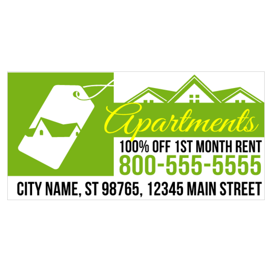 First Month Free Apartment Signs for Rent Apartment Banners
