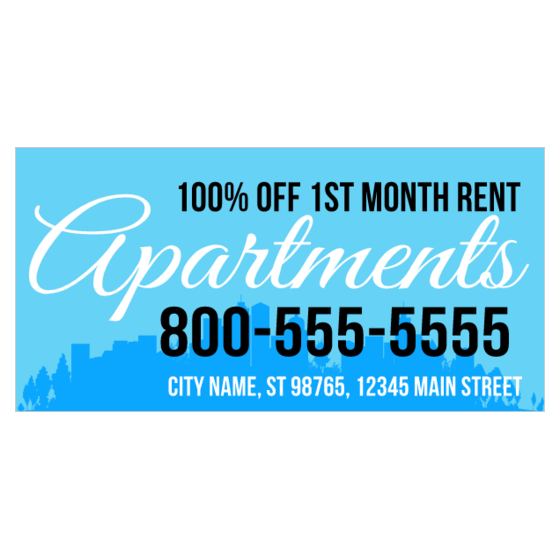 First Month Free Apartment Signs for Rent Apartment Banners