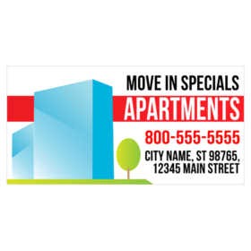 Building Façade Move In Special Apartment Banner