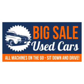 36x96 Used CAR Sale Banner Sign Cars Sell Sales use Old Vehicles Signs 