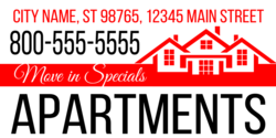 Move In Special Apartment Banner With Roof Silhouette