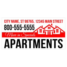 Move In Special Apartment Banner With Roof Silhouette