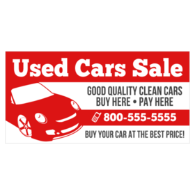 Vinyl Banner Sign Used Car Sale Auto Car Vehicle Marketing Advertising Pink
