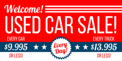 Welcome Shoppers Used Car Sale Banner