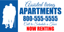 Assisting Living Apartment Now Renting Banner