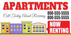 Apartment Now Renting Call Today Banner With Apartment Design