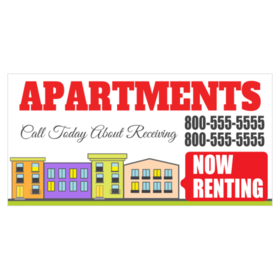 Apartment Now Renting Call Today Banner With Apartment Design