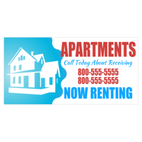 Apartment Call Today For Rent Banner With House Inversion Design
