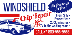 Windshield Call For Repair Banner