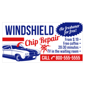 Windshield Call For Repair Banner