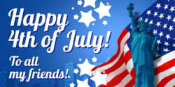 Happy 4th of July  To Friends Banner