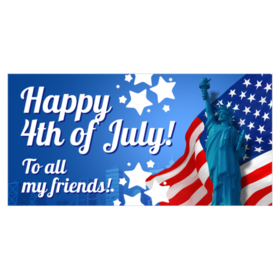 HAPPY FOURTH OF JULY Advertising Vinyl Banner Flag Sign Many Sizes Available USA 