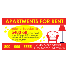 Apartment Referral Moneys Off Your Rent Banner