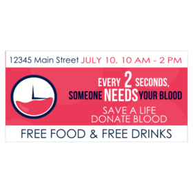 Save a Life Every 2 Seconds Blood Donation Drive Banner