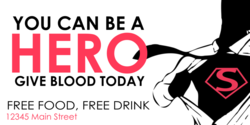 Be A hero Give Blood Donation Banner