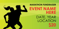 Silhouette Runners On On Green Marathon Event Banner