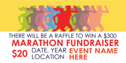 Marathon Fundraiser Banner Colored Runners Collage Design