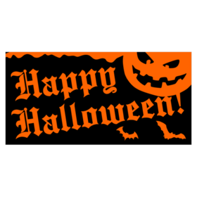 Happy Halloween Orange Jack O Lantern Over Black Happy Halloween Banner
