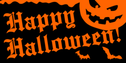Happy Halloween Orange Jack O Lantern Over Black Happy Halloween Banner