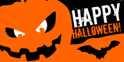 Eerie Eyed Orange Smiling Jack O Lantern Happy Halloween Banner
