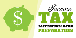 Piggy Bank Design Income Tax Refund Banner