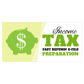Piggy Bank Design Income Tax Refund Banner