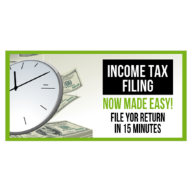 Clock Ticking Design Income Tax Filing Banner