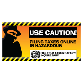 Use Caution When Filing Taxes Online Banner