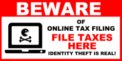 File Taxes Here and Not Online Banner