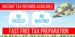 Paper Money Plane In Sky Instant Tax Refund Banner