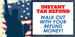 Instant Tax Refund Liberty American Flag Design