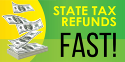 Money Stack State Tax Refunds Fast Design