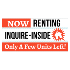 Now Renting Inquire Inside Banner