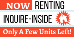 Now Renting Inquire Inside Banner