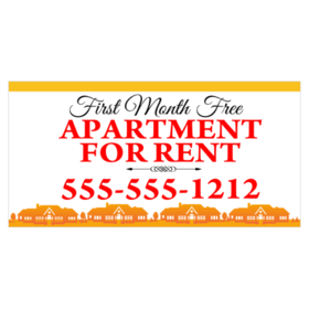 First Month Free Apartment For Rent Banner